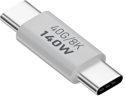 Usb Adapter - Type C Extender Adapter, Pd 140w Right Angle Connector | 8k 60hz Male to Female Adapter with 40gbps Data Transmission Fast Charging Adapter for Smart Tablet Phone
