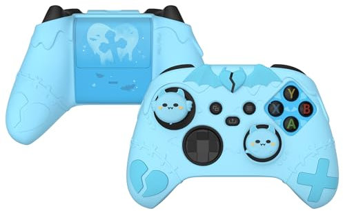 playvital Cover Controller per Xbox Series X/S Joystick,Custodia Skin Silicone Protettiva Antiscivolo&4 Copri Levette Analogiche-Serie Imp Gotico-Blu