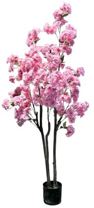 Zstar Künstlicher Kirschblütenbaum, 150cm Double Pole Groß Künstlicher Topfbaum Pflanze, Kirschblütenbaum im Topf Realistischer Kirschblütenbaum aus Seide Zimmerpflanze