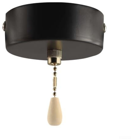 Oniissy Bathroom Light Pull Cord Switch, Black Bathroom Light Pull Cord And Fitting Kit, Black Light Switch Pull Cord Switch Bathroom Accessory