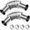 Prmape 2 Piezas Tubo de Escape Ángulo Conector Acero inoxidable, 24 mm Conector Angular Tubo Escape, Tubo de Escape del Calentador Diesel con 4 Abrazaderas para Diésel, Calefacción de Estacionamiento