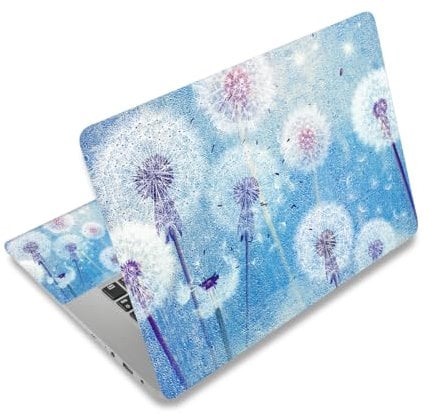 Laptop Stickers Decal,12 13 14 15 15.6 inch Netbook Laptop Skin Sticker Reusable Protector Cover Case for Toshiba Hp Samsung Dell Apple Acer Leonovo Sony Asus Laptop Notebook (Blue Dandelion)