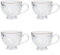 FUENYEJIA Lot de 4 tasses à café vintage en verre - 400 ml - En relief - Vintage - Pour le petit-déjeuner - Idéales pour le lait, le café, le cappuccino, le latte, les céréales, le yaourt