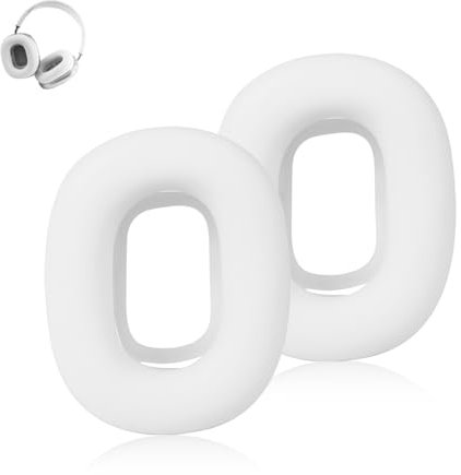 Adhiper Silicone Ear Pads Cover Protector for AirPods Max Headphones Cushions, Sweatproof Ear Covers for AirPods Max Wireless On-Ear Headphones Accessories Protective Pads Cover Easily Washable-White