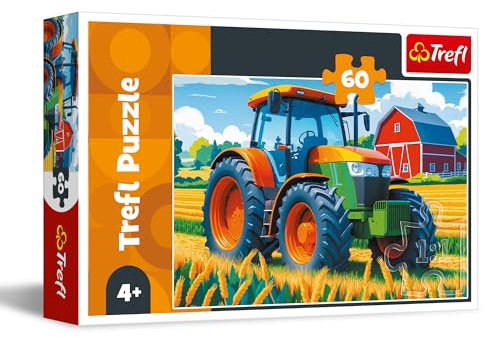 Trefl - Landwirtschaftsfahrzeug - Puzzle 60 Teile - Buntes Puzzle mit Fahrzeugen, kreative Unterhaltung, Spaß für Kinder ab 4 Jahren