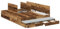 vidaXL Stauraum Bettgestell Alte Holz 135x190 cm Holzwerkstoff Mit großzügigen Schubladen