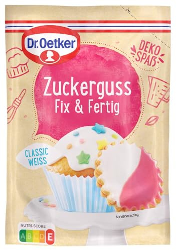 Dr. Oetker Zuckerguss Fix & Fertig 10er Pack (10 x 125g), Überziehe dein Gebäck mit Zuckerguss & nutze es als Grundlage für weitere Dekorationen