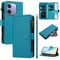 Cover Compatible avec Oppo A3X 2024,Compatible avec Oppo A3 2024 / A60 5G CPH2683 / A40 CPH2669 [Courroie de Poignet Amovible] Étui pour téléphone Portable à Double Fente Blue2