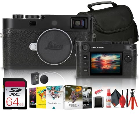 Leica M11-P Rangefinder Camera + Camera Bag (Black) Bundle | For Photography & Video + 64GB Memory Card + Memory Card Wallet + Camera Bag + Tripod + Photography Software + Cleaning Kit