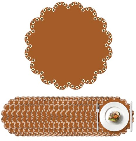 Whemyreat 100 Stück Einweg Papier Tischsets in Terrakotta, 35cm Mexikanisches Abendessen Platzsets rund,Platz-Set aus Papier,für Zuhause,Küche,Esszimmer,Tischdekoration für Zuhause