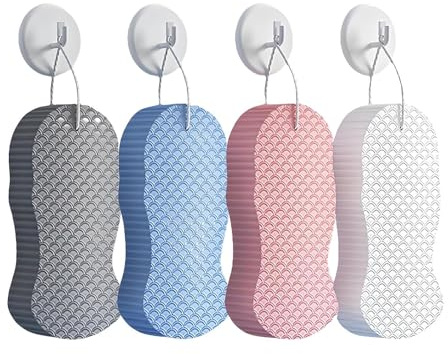 Bath Sponge, Glove for Body Cleansing, 4 Pieces for Personal Hygiene for Men, Women, Children and the Whole Family