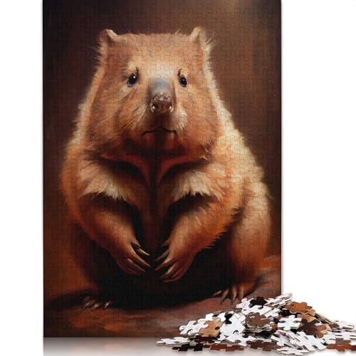 Australisches Wombat-Puzzle, 1000 Teile, Papierpuzzle für Erwachsene ab 18 Jahren, Lernspiel, 38 x 26 cm / 1000 Teile