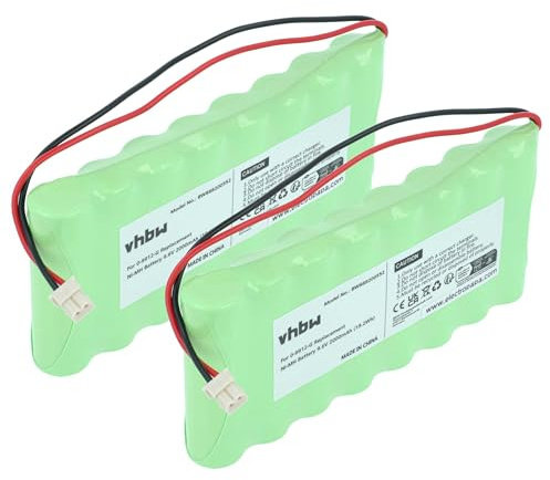 vhbw 2X Akku kompatibel mit Visonic PowerMaxComplete | AmberLink, Powermax Pro, Amber Select Alarmanlage, Alarmsystem (2000 mAh, 9,6 V, NiMH)