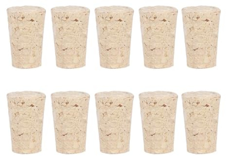 Toyvian Lot de 10 Bouchons de Vin Coniques en Liège Naturel Joint en Caoutchouc, Scellant Hermétique pour Bouteilles de Vin Standard, pour Maison, Bar et Événements, Bouchons de