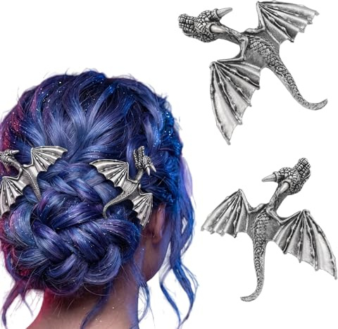 Tapufitil 2 Stück Gothic Drachen Haarspange Halloween Haarschmuck Für Frauen Drachenschmuck Düsterer Goth Haarklammer