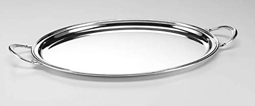 Vassoio ovale placcato argento con manici stile Inglese cod.5010844 cm 45x35x1,5h by Varotto & Co.