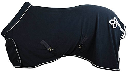 HKM 7224 Fleecedecke mit Kragen, Pferdedecke Stalldecke Weidedecke, Dunkelblau, 155 cm