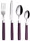 EXZACT Couverts en Inox/Coutellerie 16 PIÈCES - acier inoxydable avec poignées de couleurs - 4 x Fourchettes, 4 x Couteaux, 4 x Cuillères, 4 x Cuillère à café (EX23 Violet)