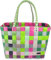 normani Einkaufskorb Shopper geflochten aus Kunststoff - robuster Strandkorb aus wasserabweisendem Material Farbe Classic/Blossom