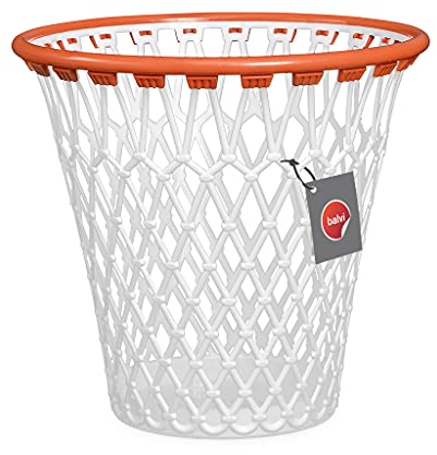 balvi - Basket Papierkorb. Mit dem lustigem Look eines Basketballkorbs. Farbe: weiß. Hergestellt aus