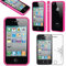 ebestStar - Bumper Cover Compatibile con iPhone 4, 4S Custodia Protezione Sottile Slim, Anti Shock Assorbimento Urti, Rosa + Pellicola Vetro Temperato [Apparecchio: 115.2 x 58.6 x 9.3mm, 3.5'']