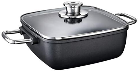 Schulte-Ufer -Schmortopf Globus hoch eckig 24 cm, inkl. Deckel mit Thermoknopf