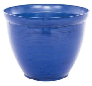 Gardenesque Feather Recycled Plastic Garden Pot Planter with Drainage Holes | Lightweight, UV Resistant & Frostproof | 38cm | Blue