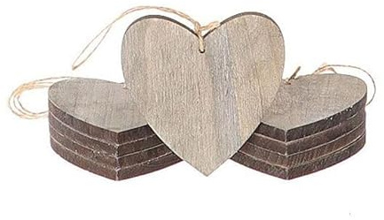 RiloStore 10 STK Holzherzen grau hellgrau 6,5cm Naturdeko hb01 Hochzeit Tischschmuck Streuteile Holz Herzen Holz Herz Dekoherzen Streuherzen Tischdekoration Tischkarten Streudeko Basteln