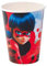 Lote de 24 Vasos de Cartón Infantiles Decorativos Lady Bug. Vajillas y Cuberterías Juguetes y Regalos Baratos para Fiestas de Cumpleaños, Bodas, Bautizos, Comuniones y Eventos.