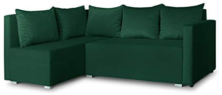 Ecksofa mit Schlaffunktion Filo - Couchgarnitur mit Bettkasten, Couch L-Form, Sofagarnitur, Schlafsofa, Polsterecke, Bett (Grün (Kronos 19), Ecksofa Links)