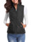 fuinloth Damen Weste, Herbst Leichte Steppweste Westen Ärmellos Jacke Kurz Vest Gilet Schwarz S