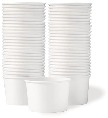 MATICAN Paper Ice Cream Cups - 50-Count 16-Oz Disposable Dessert Bowls for Hot & Cold Food