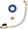 HK DOFNP-ONOAE-050 10 Inch Flexible Stainless Steel Braided Tube Air Compressor Tank Drain Hose 1/4 inch NPT Brass Ball Valve Assembly