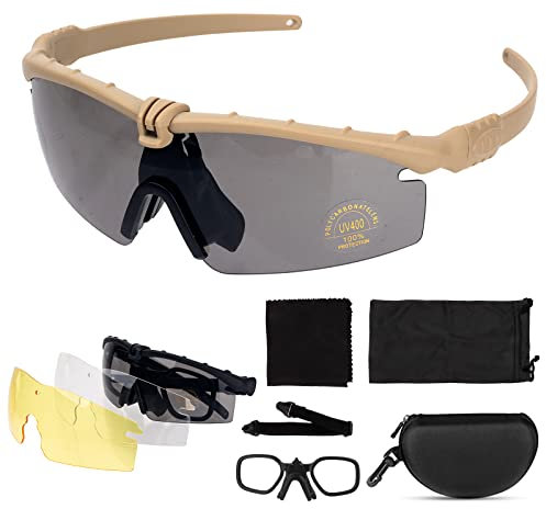 ToopMount Sportbrille Anti-Beschlag-Schutzbrille, Brille, Fahrerbrille Anti-UV400-Schutzbrille für Radfahren, Wandern und Schießen (Tan)