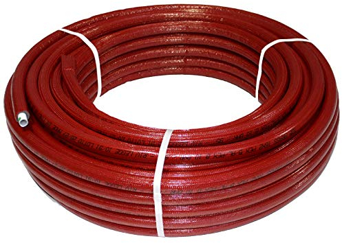 TDM Mehrschichtverbundrohr Alu - Verbundrohr für Trinkwasser Heizung mit DVGW Zertifiziert (Isoliert Rot Verbundrohr 32 x 2,0mm, 25m)