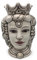 Giardini di Marzo Vaso in Ceramica Moro Siciliano Donna Anticato 13,5x12,5 cm Altezza 18 cm