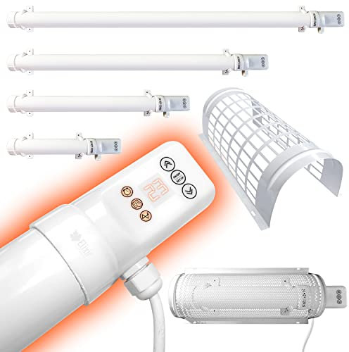 Elixir Gardens Low Energy TH02-D Tubular/Tube Heater with Digital Timer | 1ft,2ft,3ft,4ft with Optional Guards | Greenhouse, Garage & Outbuilding Heating | 60cm (120W) Plus Guard