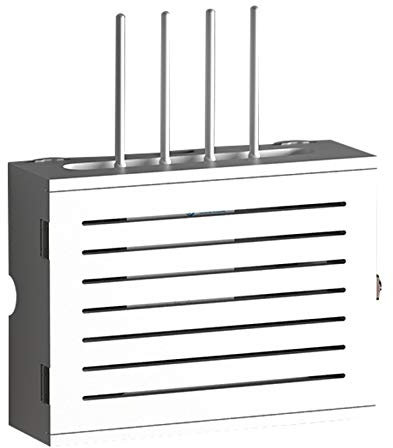 YTREDF Semplice Router Scatola di Immagazzinaggio Parete, WiFi Router Modem Occlusione Parete Scaffale, Legno Massiccio Home Decor, per Casa E Ufficio C-(36.5 * 11.5 * 27.5cm)