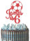 Personalised with Any Name Any Age Football Lovers Cake Topper for Son Daddy Custom Happy Birthday Cake Decoration Multicolour Glitter Card 6th 8th 10th 13 16 18 21 30 40 50 60 (Red)