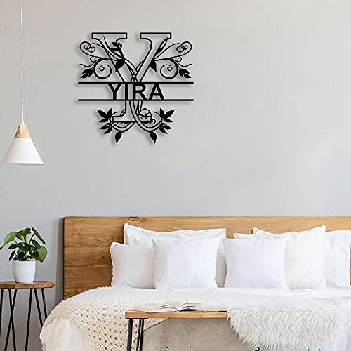 zouwii Letrero de nombre de metal personalizado personalizado Letras de fuente Placa de nombre de bebé Nombre de guardería Decoración de guardería Arte de pared de madera