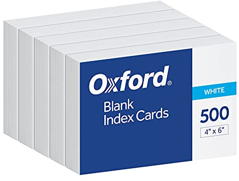 Oxford Karteikarten, Karteikarten, beidseitig blanko, weiß, Karten (40177), 4 x 6.100 Stück (5 Stück)