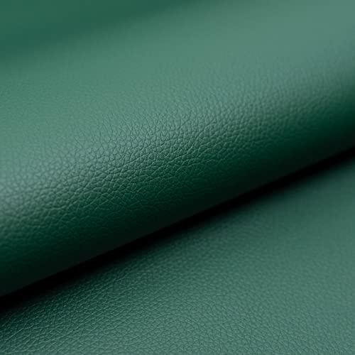 GIURI TESSUTI - BREMA Similpelle anti screpolatura - Tessuto al metro idrorepellente per arredo, tappezzeria interni, divani - Ecopelle Altezza 140 cm, 1 quantità = 100 cm (Verde Scuro)