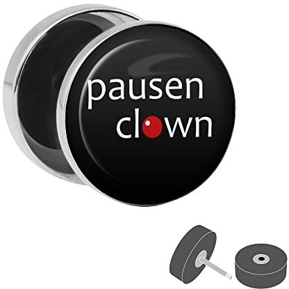 Treuheld® Silberner Fake Plug Pausen Clown - lustiger Ohrstecker - für Frauen, Männer und Kinder - Anzahl: 1 Stück