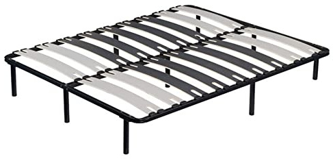 Mon Mobilier Design CUNO Sommier à Lattes Larges 180x200 cm avec Pieds