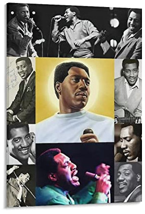 Otis Redding Poster Rock And Roll Hall of Fame Poster Klassische Charaktere Poster Druck Kunst Wandmalerei Leinwand Poster Moderne Schlafzimmer Dekor 24x