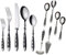 GRÄWE Besteckset, Nürnberg, 36-teilig, 6 Personen, Edelstahl, schwarzer Griff, rustikal, schwere Qualität, spülmaschinengeeignet, handpoliert