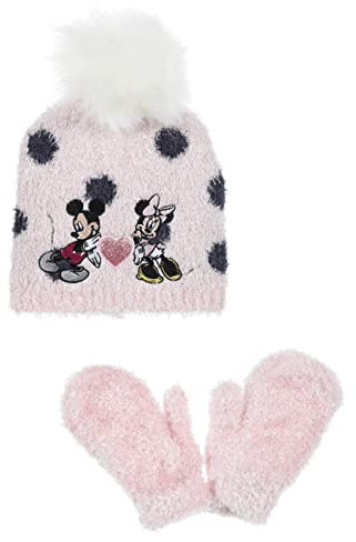 Sun City Minnie Mouse Baby Winter Set 2 tlg. Mütze & Handschuhe Mädchen, Farbe:Rosa, Größe:48
