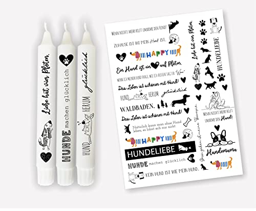 Kerzen Sprüche - Kerzensticker HUNDE Sprüche