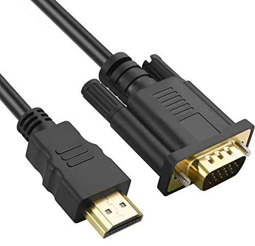 Omivine HDMI to VGA Cable, 1080P@60Hz Gold Plated HDMI to VGA Digital Video Converter Cable for Projector, Desktop, Laptop, Monitor, Raspberry Pi, Roku, HDTV - 1M