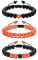 Musihy Perlenarmband Orange, Herren Armbänder Perlen Elegantes Geflochtenes Perlenarmband Umfang 19CM